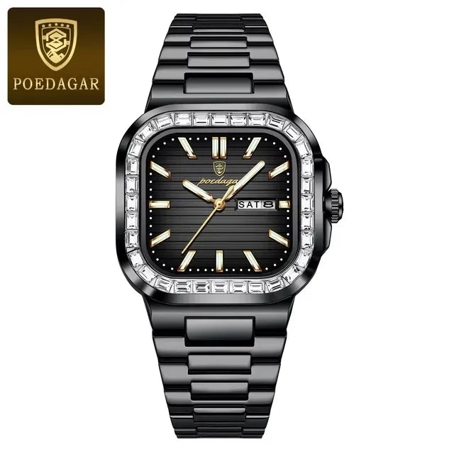 New Luxury Gold Blue Quartz Watch for Men