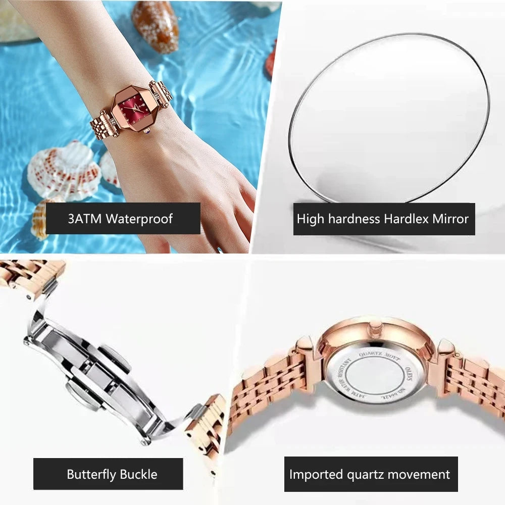 Starry Dial Luxury Diamond Steel Strap Dress Business Watches for Women Fashion