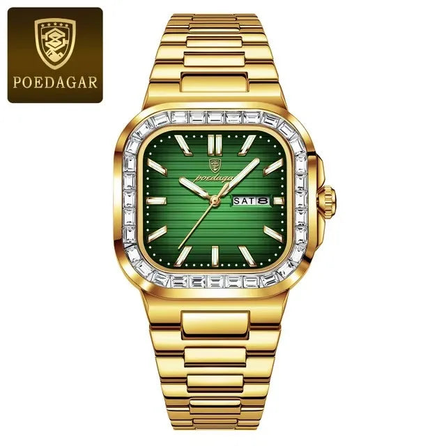New Luxury Gold Blue Quartz Watch for Men