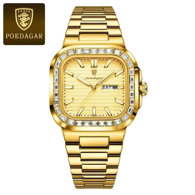 New Luxury Gold Blue Quartz Watch for Men