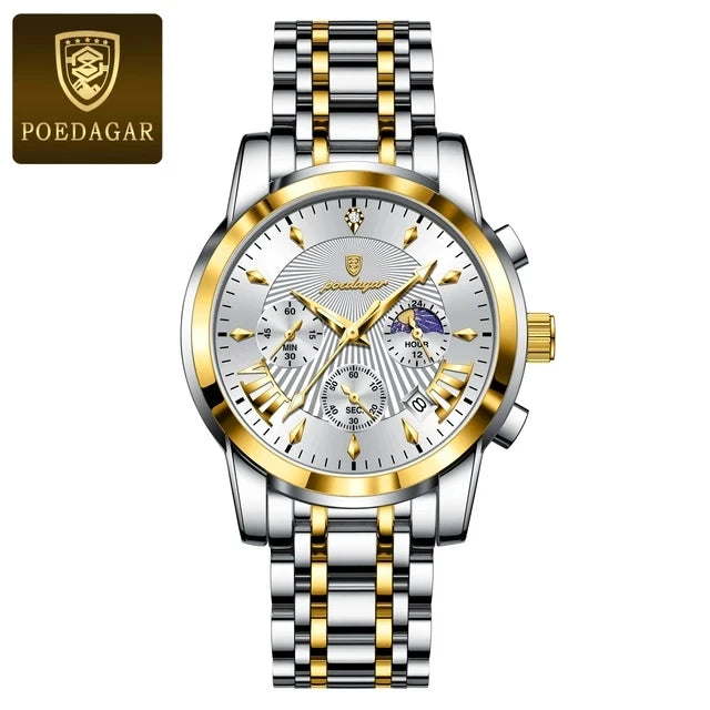 Luxury Gold Blue Stainless Steel  Watch