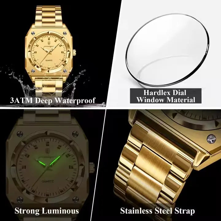 Luxury Gold Elegant Square Ladies Watch